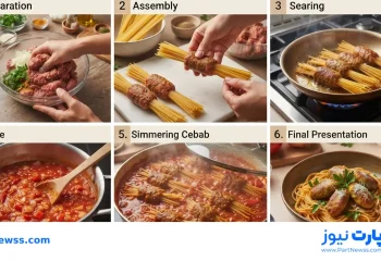 طرز تهیه اسپاگتی کبابی؛ وقتی کباب و اسپاگتی دست به یکی می‌کنند