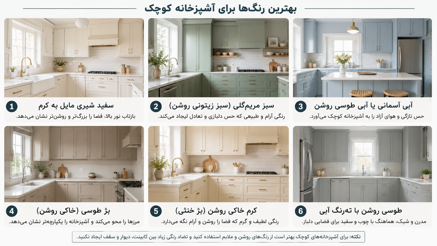 بهترین رنگها برای آشپزخانه کوچک