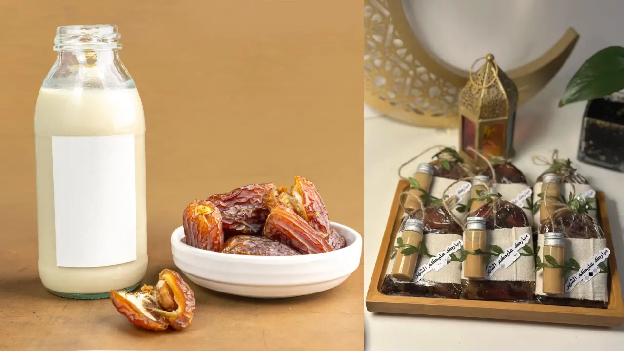 خرما و شیر برای نذری ساده و مقوی