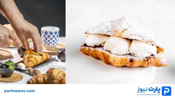 طرز تهیه کروسان بستنی وانیلی، شکلاتی خانگی