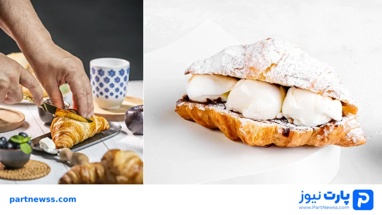 طرز تهیه کروسان بستنی وانیلی، شکلاتی خانگی