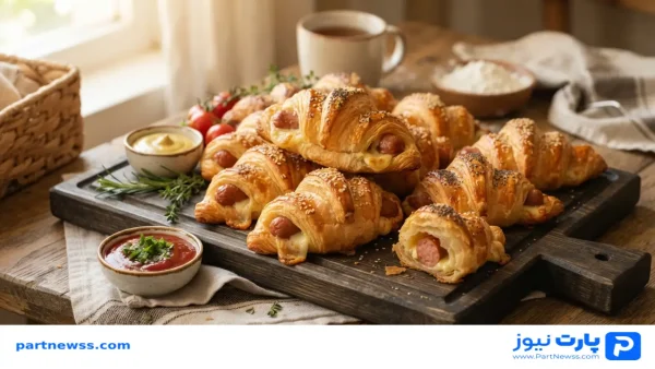 طرز تهیه کروسان سوسیس خانگی | خوشمزه تر از بازاری